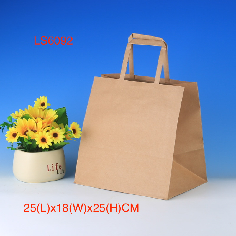 LS6092-Brown Kraft paper bag-Price US$0.185 Per bag MOQ:3,000pcs