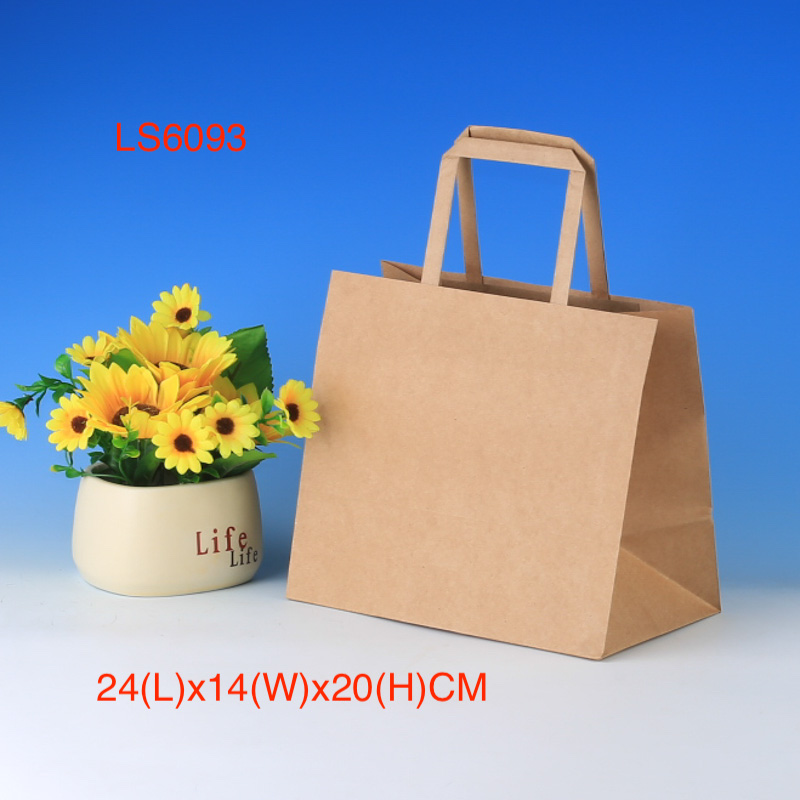 LS6093-Brown Kraft paper bag-Price US$0.185 Per bag MOQ:3,000pcs